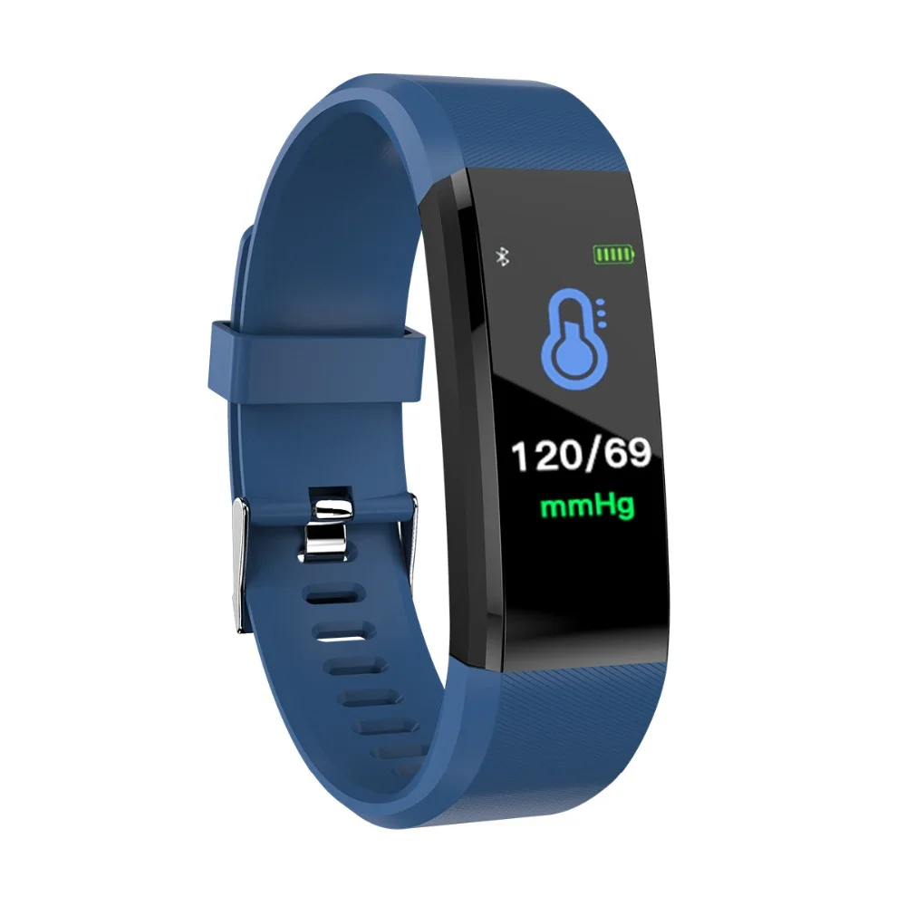 

New 115 Plus Smart Bracelet Sport Pedometer Call Message Heart Rate Sleep Monitoring 115 Plus smart watch Wristband, Black blue red green purple