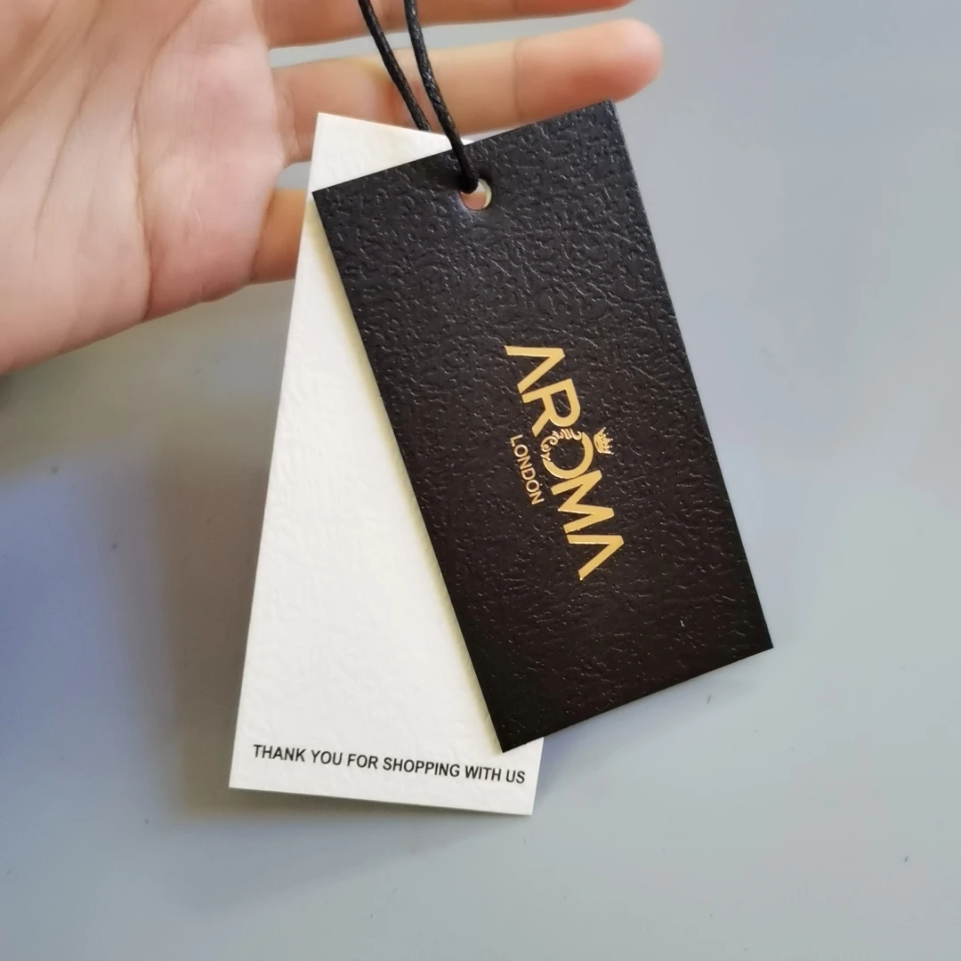

Luxury Custom China garment tag Clothing Hang Tag, Paper Tag, Hangtag With Gold Foil Stamping deboss or Embossed For clothing