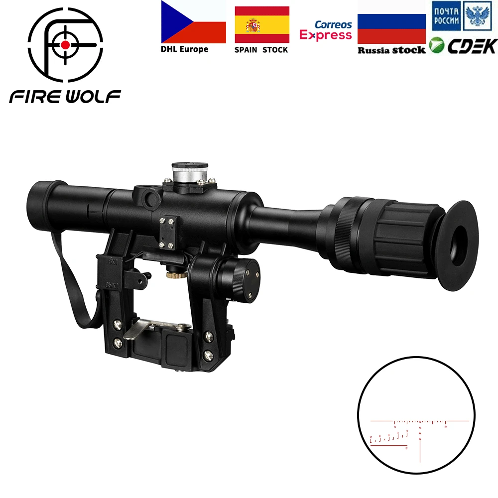 

Fire Wolf 4X24 Pso Type Riflescope Svd Sniper Rifle Series Ak Rifle Scope Voor Jacht Sight
