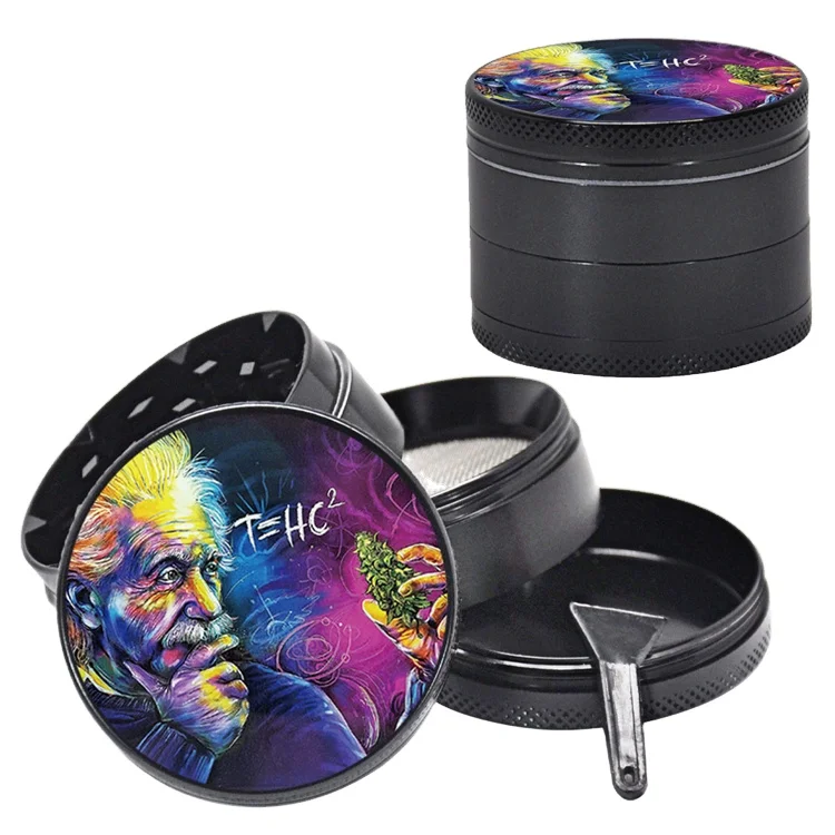 

tobacco weed 50mm metal smoke grinder Physicist Einstein pattern Zinc alloy grinder