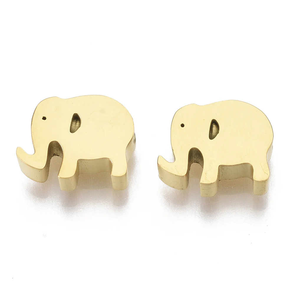 

PandaHall 304 Stainless Steel Elephant Golden Beads