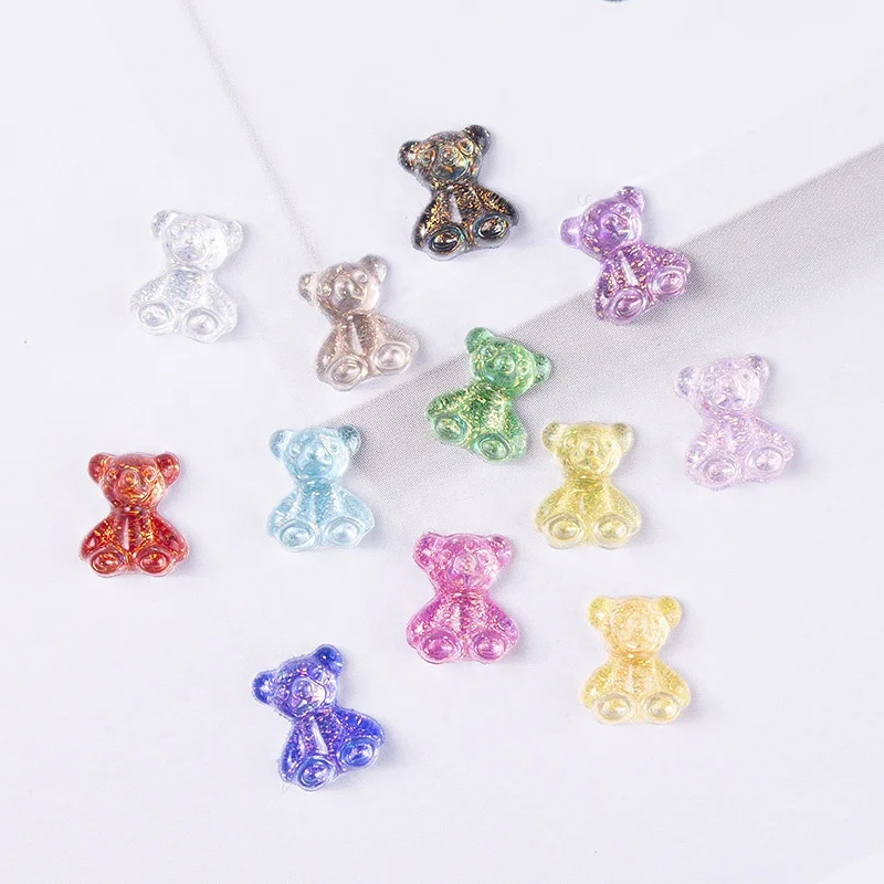 

Paso Sico 8*9mm Lovely 3D Glitter Shiny Small Bear Shimmer Nail Art Decoration