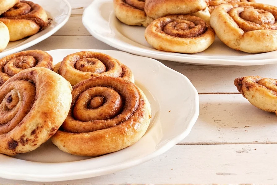 Close-up of reheated cinnamon roll with perfect cream cheese icing drizzle