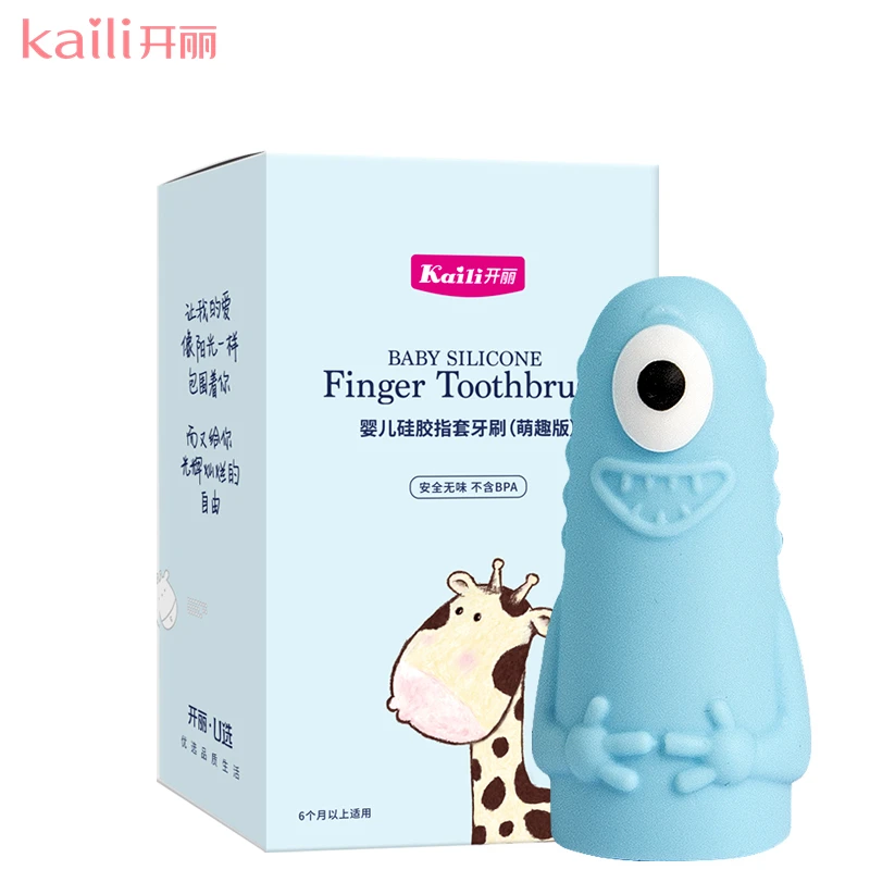 

Kaili ultra soft BPA Free mini tooth brush Silicone finger toothbrush for baby