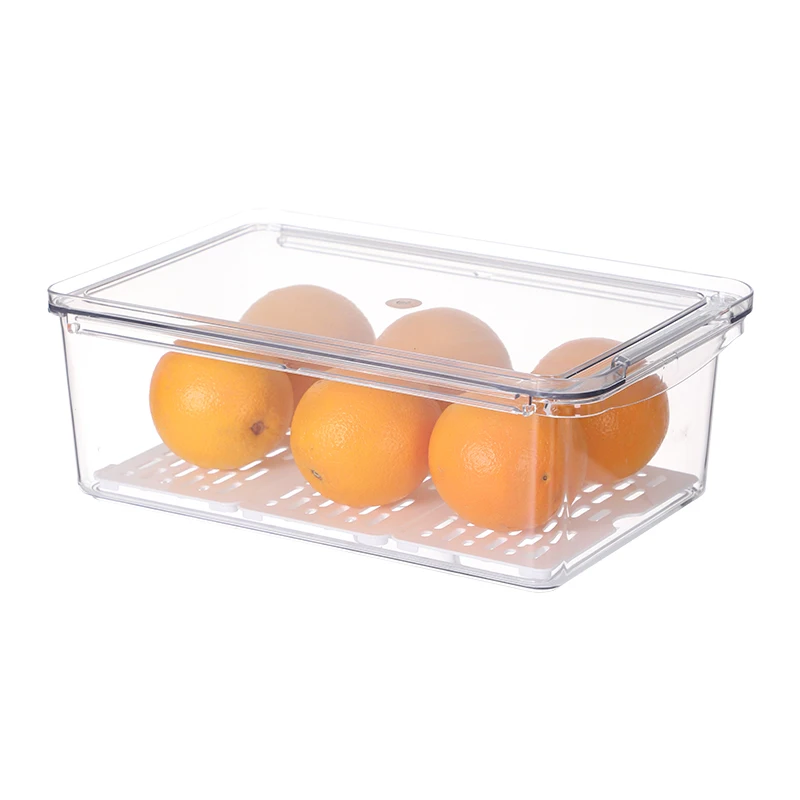 

kitchen Crisper Plastic drawer Classification containers food egg Fresh-keeping box refrigerator storage box with divider, Transparent
