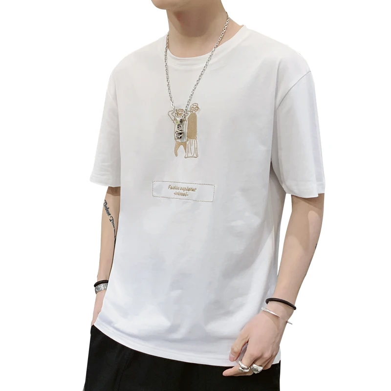 

Summer new men's cotton short sleeve t-shirt men's Pullover straight t-shirt men's round neck T-shirt