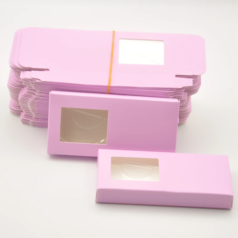 

wholesale paper eyelash box lash packaging custom boxes with logo faux cils false mink eyelashes rectangle pink case bulk vendor