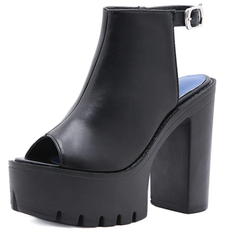 

Dropshipping Custom Logo New Square High Heels Shoes Women Sandals Fashion Peep Toe Sexy Summer Pole Wedge Sandals