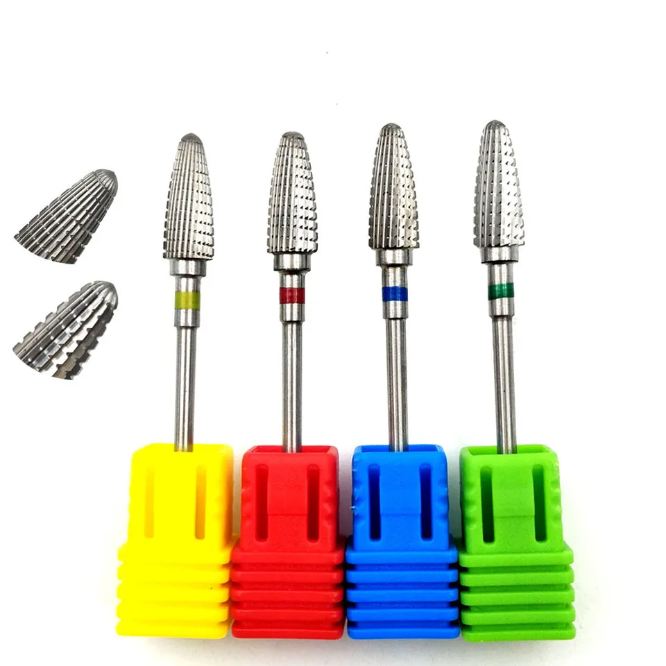 

HYTOOS Bullet Nail Drill Bit 3/32" Carbide Nail Bits Electric Nails Accessories Milling Cutter for Manicure Gel Removal