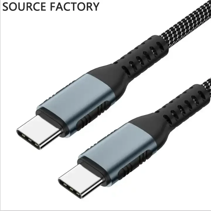 

5A Fast Charging 100W USB C to C Cable 2m Nylon Braided Cord Cable Type C Charger Cable for samsung for iPad