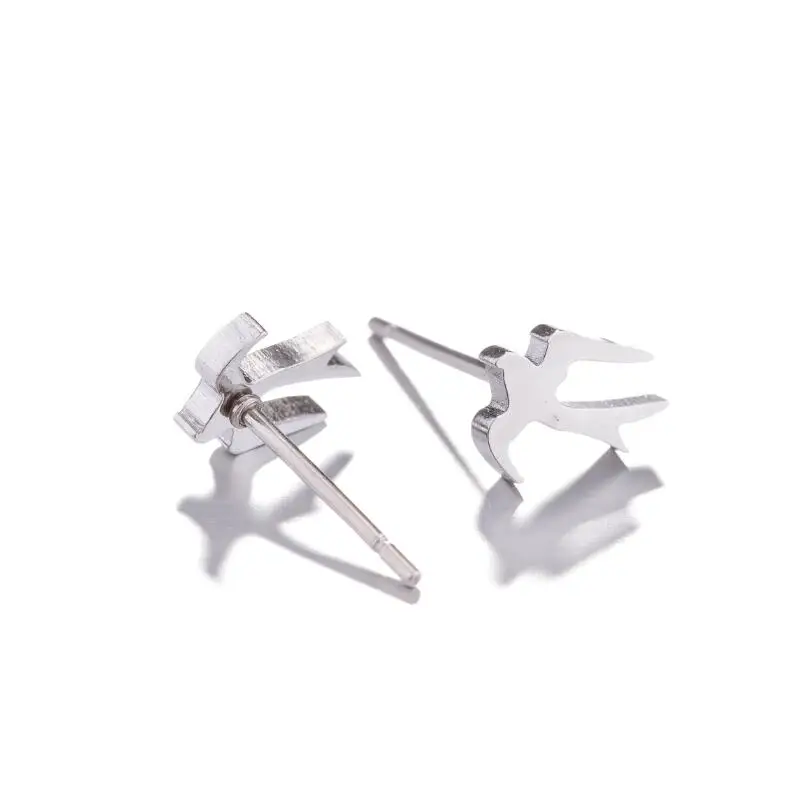 

stainless steel Jewelry cute gold silver Swallow bird shape design stud Earrings set for child jewelry, Picture