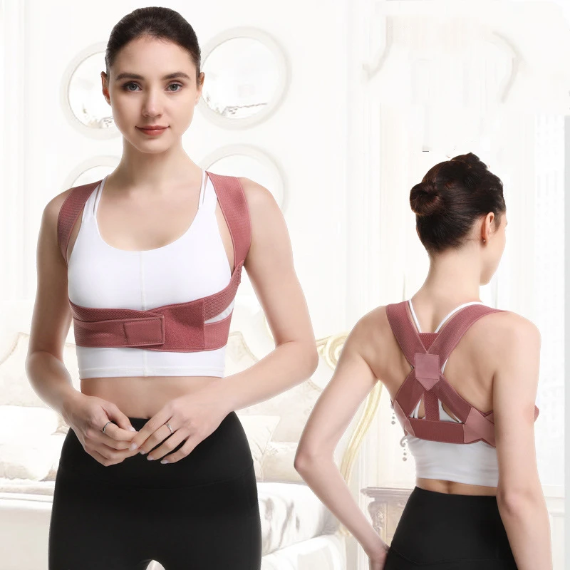 

Ladies Adjustable Upper Back Brace for Chest Support and Straighten Posture Bra for Women, Pink