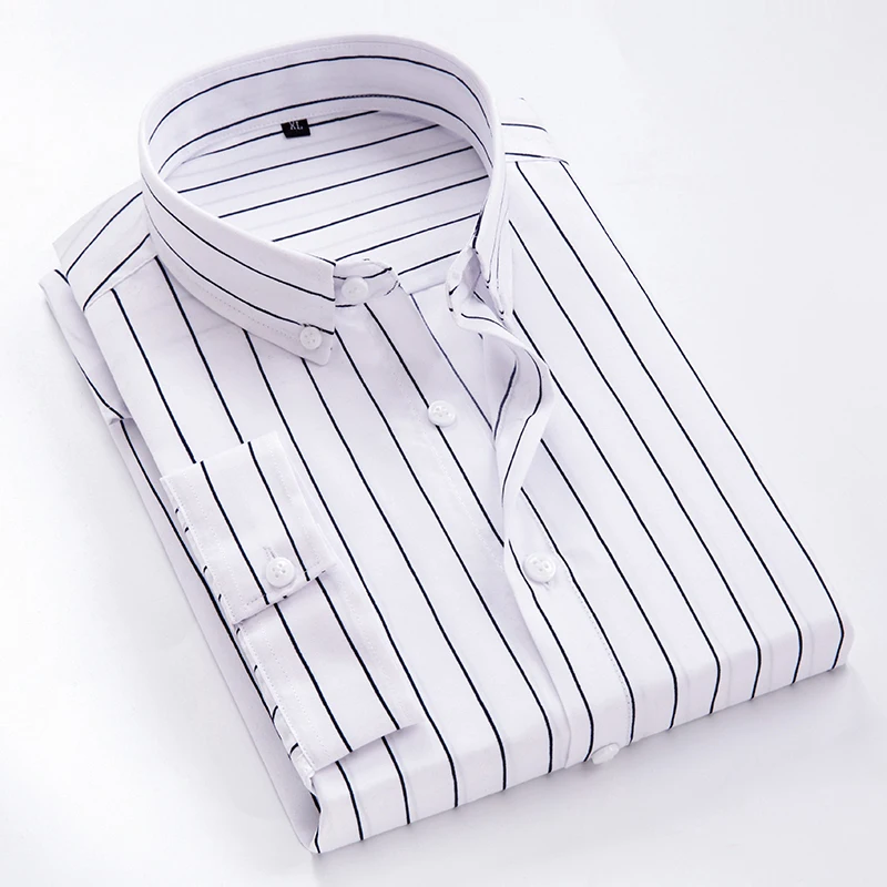 

2020 Hot Wholesale High Quality Men's Korean Classic Fashion Versatile 6-color Short Sleeve Striped Shirt, Picture color