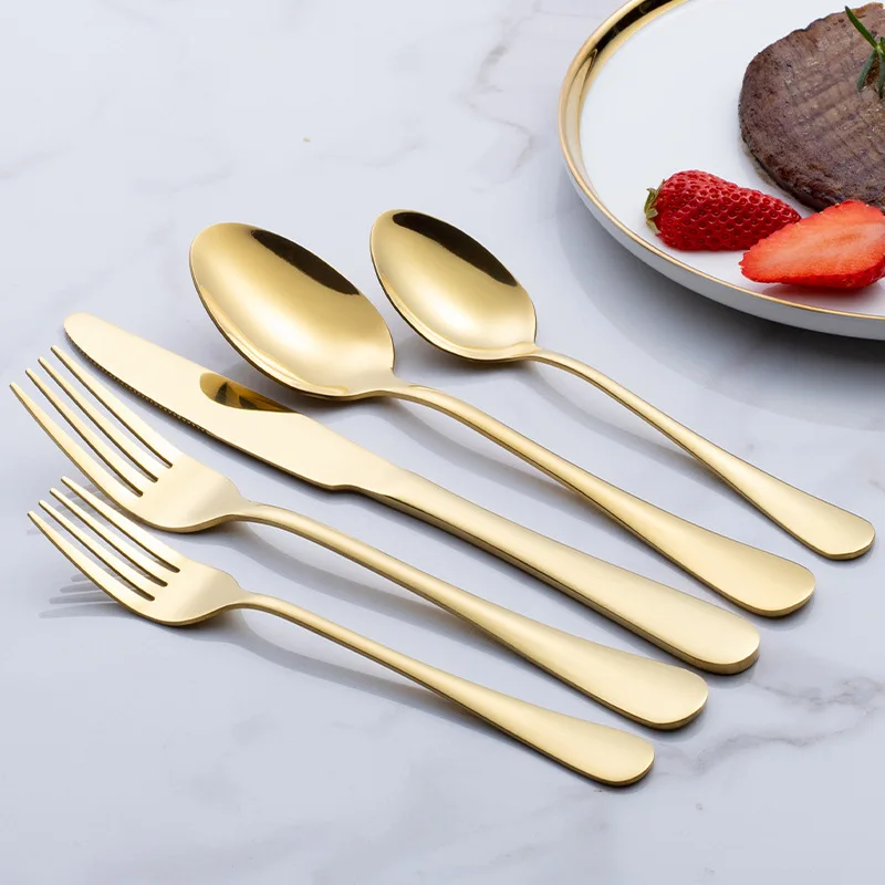 

LT161 Colorful Stainless Steel Fork Spoon Set Black Sliver Gold Cutlery Set Flatware Set for Restaurant Hotel