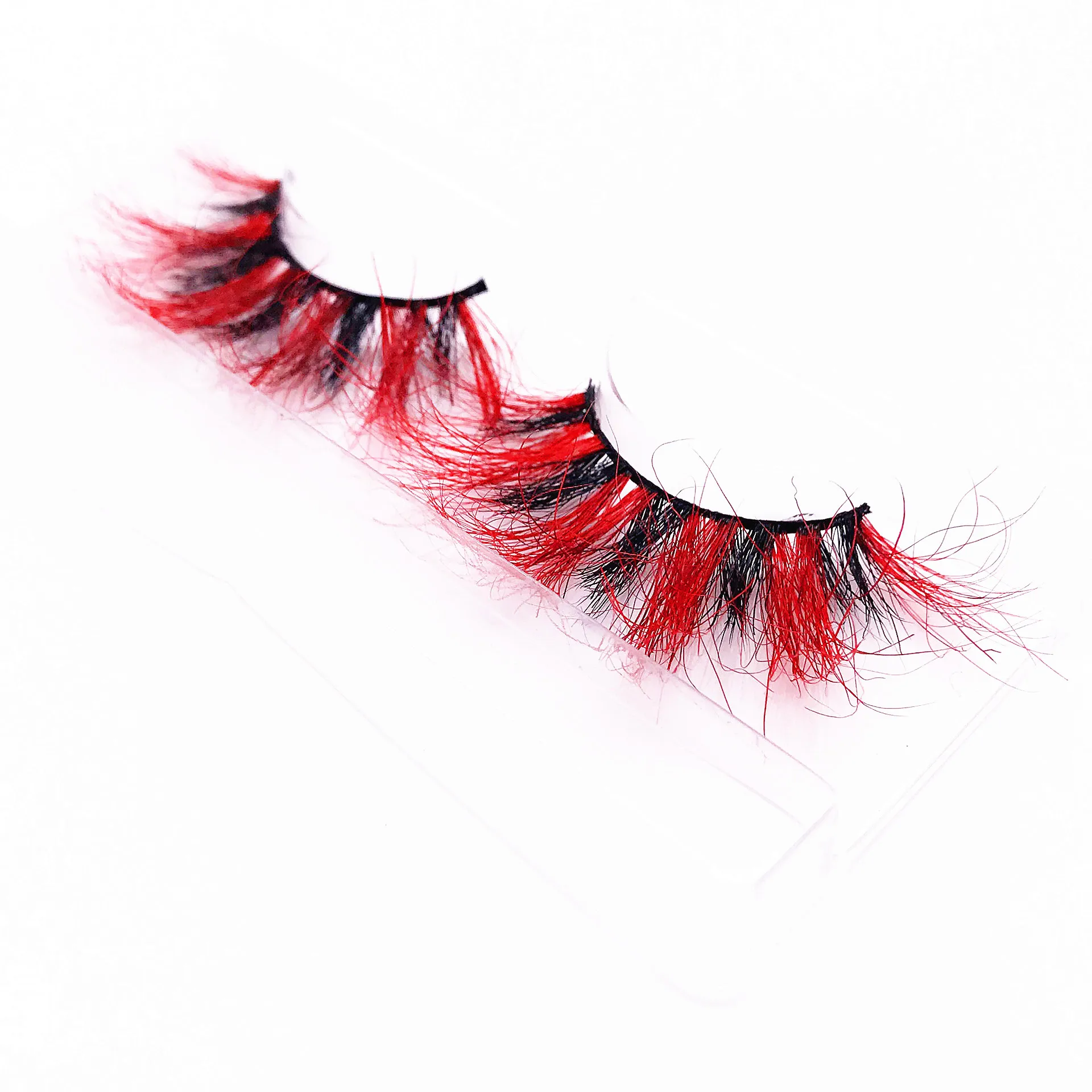 

Best factory price own brand eyelashes 3d colorful mink eye lashes, Wine red