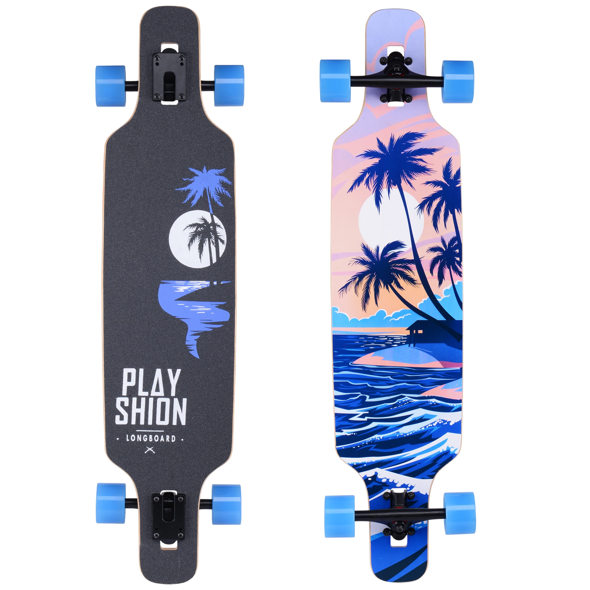 

Funshion Drop through Longboard skateboard with ABEC-9 bearing longboard complete for beginner