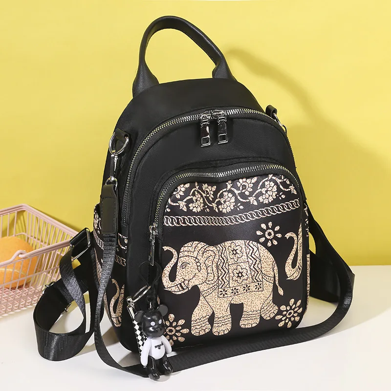 

New Fashion printed canvas bag high quality hot sale women sling customizable bag Ladies back bagtravelling bags for students, Optional color