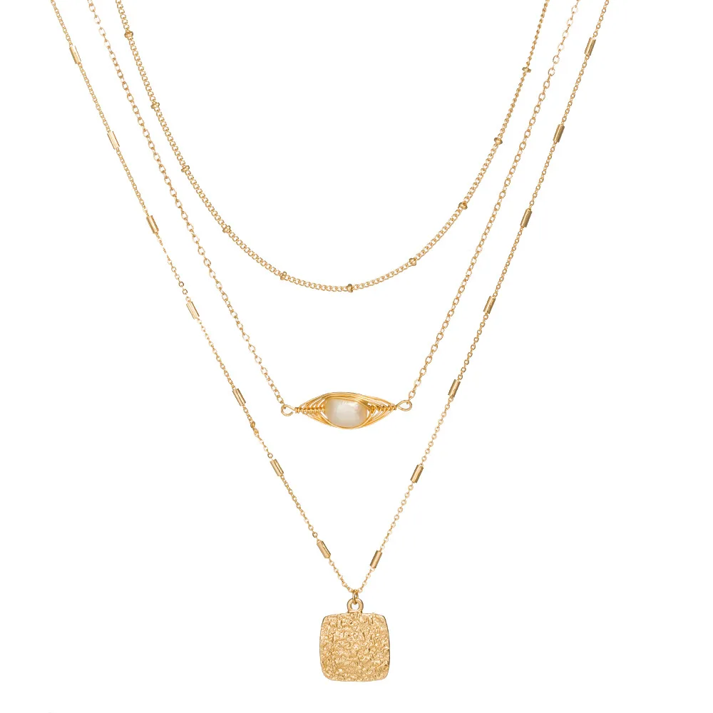 

HJ ZNL04 20%Off 2021 Design Jewellery 18k Gold Plated Jewelry 3 Pieces Set Choker Necklace Women's