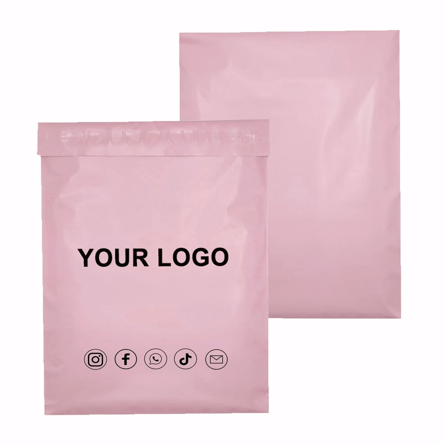 

Custom Pink color Courier Poly Bag Biodegradable mailer Bags Waterproof Plastic Shipping bag