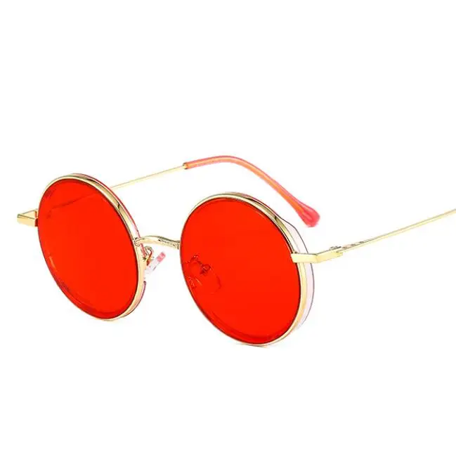 

Qmoon 2021 Custom Logo Design Vintage Retro Round Rim Sunglasses