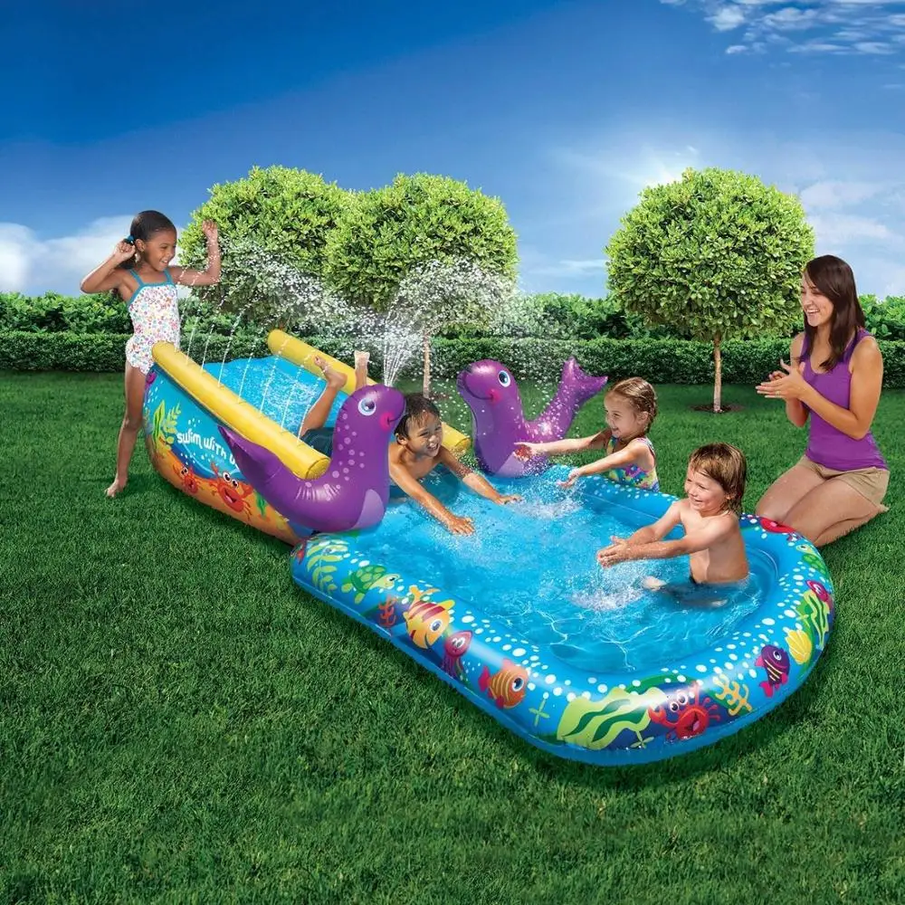 

Toddler Outdoor Inflatable Water Slide and Splash Pool