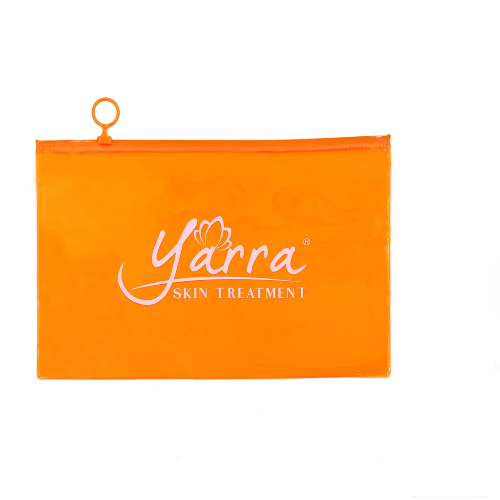 

Custom orange pvc clothing packaging zipper bag pouch gift cosmetic Shampoo Shower zip lock slider bags, Clear/frosted