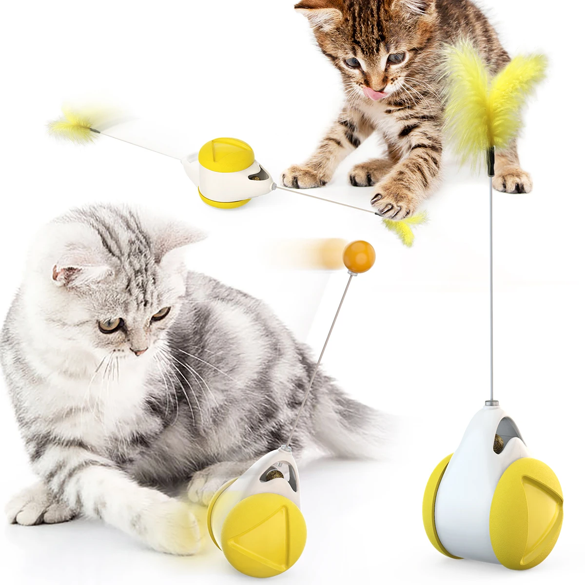 

Factory Price Cat Scratch Toy Leisurely Feather Tease Cat Pole Interactive Toys, Picture showed