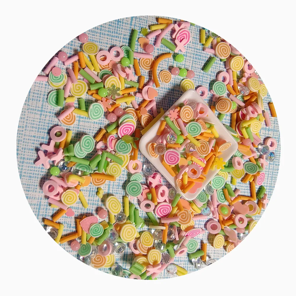 DIY Slime Supplies Filler Craft Christmas  Candy Cake Roll  Mixture Polymer Clay Slices Sprinkles