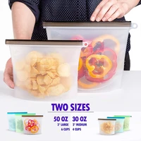 

2020 The Wholesale 10 pack fda approved reusable silicone food storage bag for kids