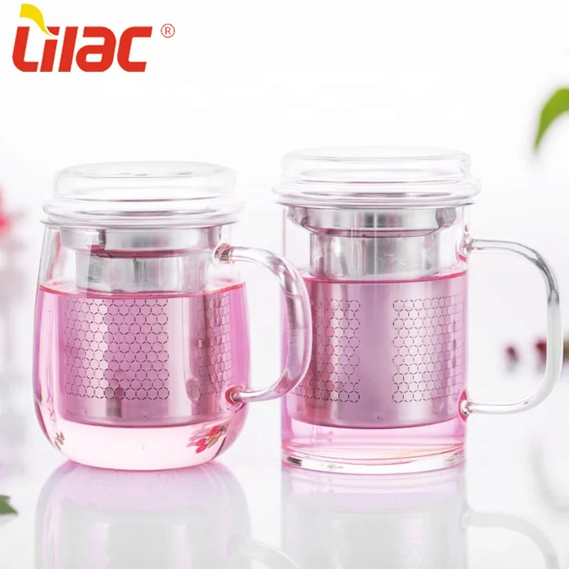 

Lilac German Quality 430ml/450ml customized personalised glass tumbler set water/coffee/cafe cup and tazas/tea mug with logo