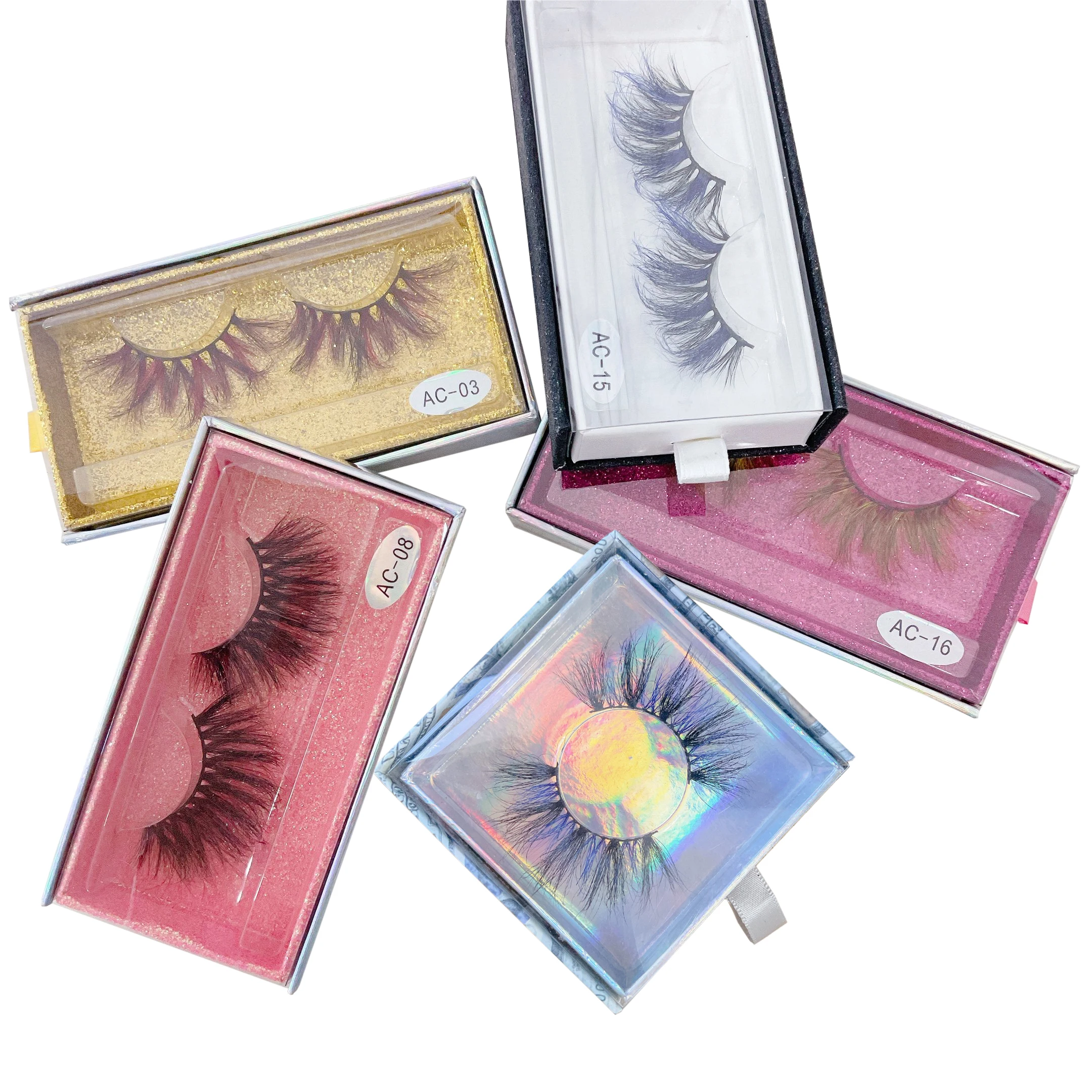 

bulk high quality color 3d mink eyelashes with eyelash vendor customized boxes, Black with yellow