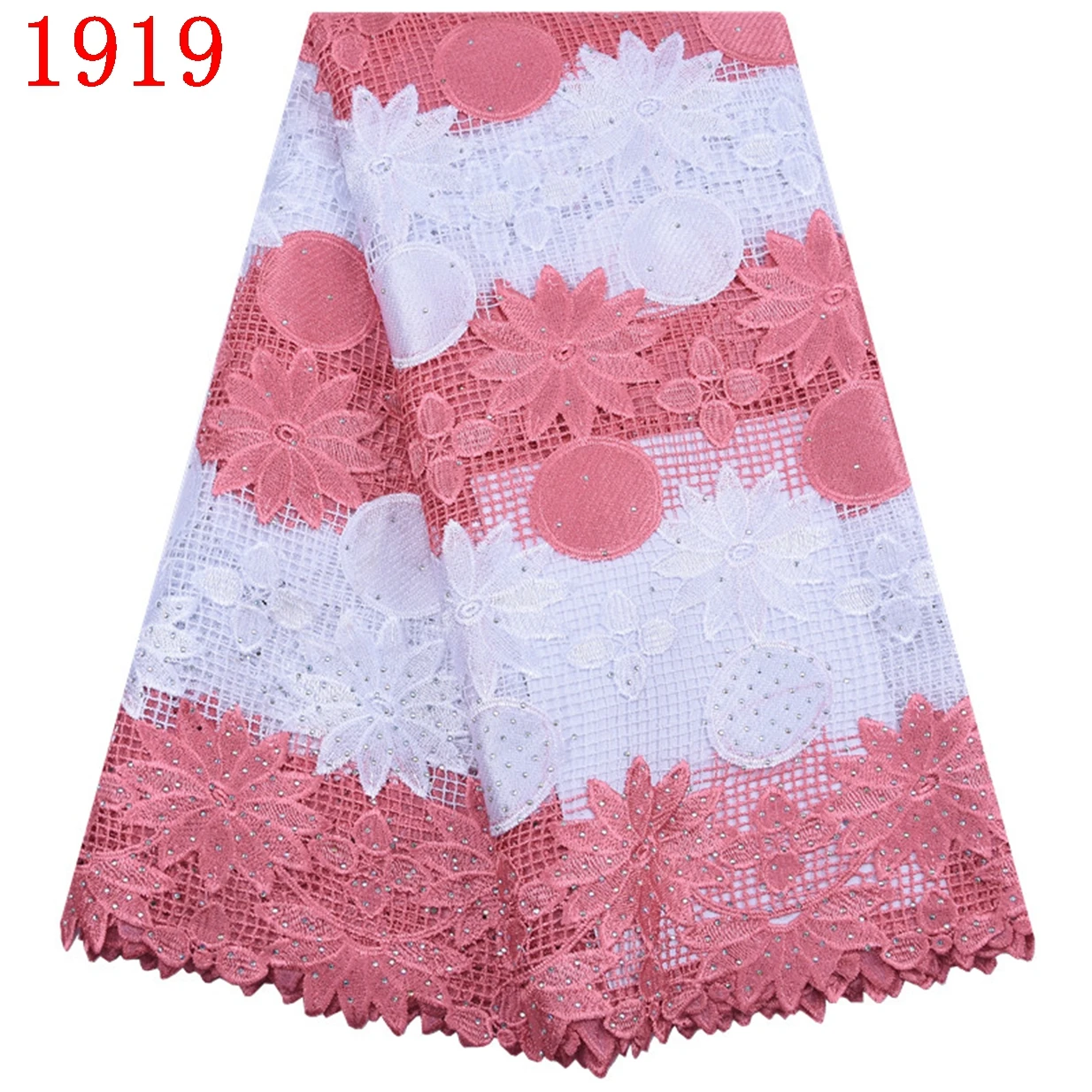 

Free Shipping Guipure Cord Net Lace Embroidery Cord Lace Nigerian Women Lace Fabric 1919