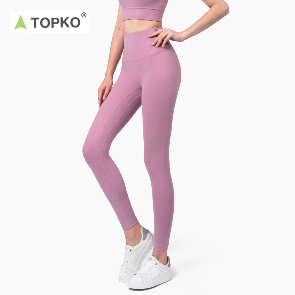 

TOPKO high waist push up scrunch butt tights women workout gym seamless leggings yoga pants, Solid