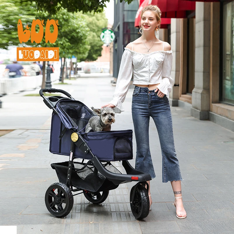 

Luxury 3 wheel pet stroller for medium dog with big wheels SP05, Customized