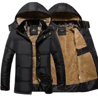 

Thick Warm Winter Jacket Men Jackets Detachable Hat High Collar Fluff Lining Down Coats