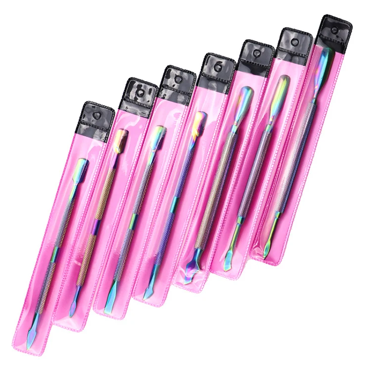 

Shinny Stainless Steel Metal Nail Cleaner Trimmer Cuticle Pusher Set For Nail Cuticle Care