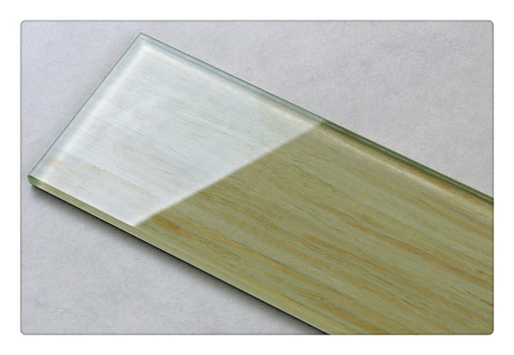 木纹玻璃马赛克浅棕色易清洁浴室 backsplash 地铁玻璃砖