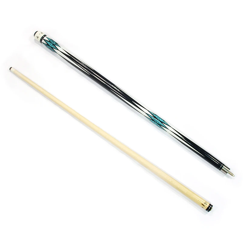 

Hot Sell Blue Color Diamond Pattern Maple Wood 57" 1/2 Jointed Billiard Pool Cue Stick