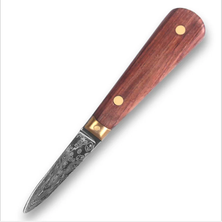 

Sharp Safety Oyster Damascus Knife Seafood Tool Rosewood Handle Wooden Professional Stainless Steel 13cm/ 100g 3 Days Laser 2pcs