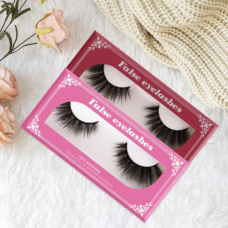 

Vendor Handmade Private Label Strip Cruelty Free Lashes Soft 100% Real 5D Mink eyeLashes, Black