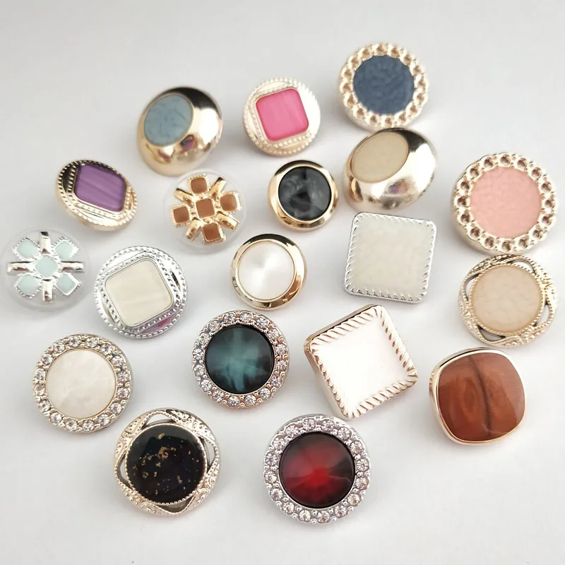 

clothes accessories fancy fashion 22mm woman decorated shank crystal rhinestone golden plastic pearl buttons for clothing, Many colors