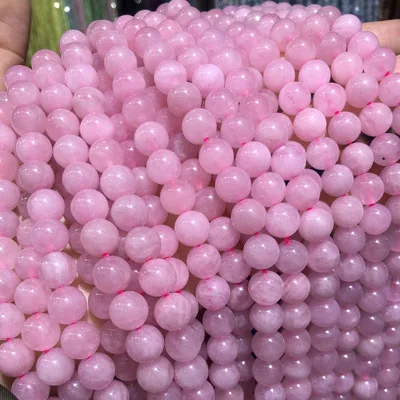 

Factory Wholesale DIY Jewelry Accessories Loose Beads Round Natural Madagascar Rose Quartz Beads For Bracelet Making
