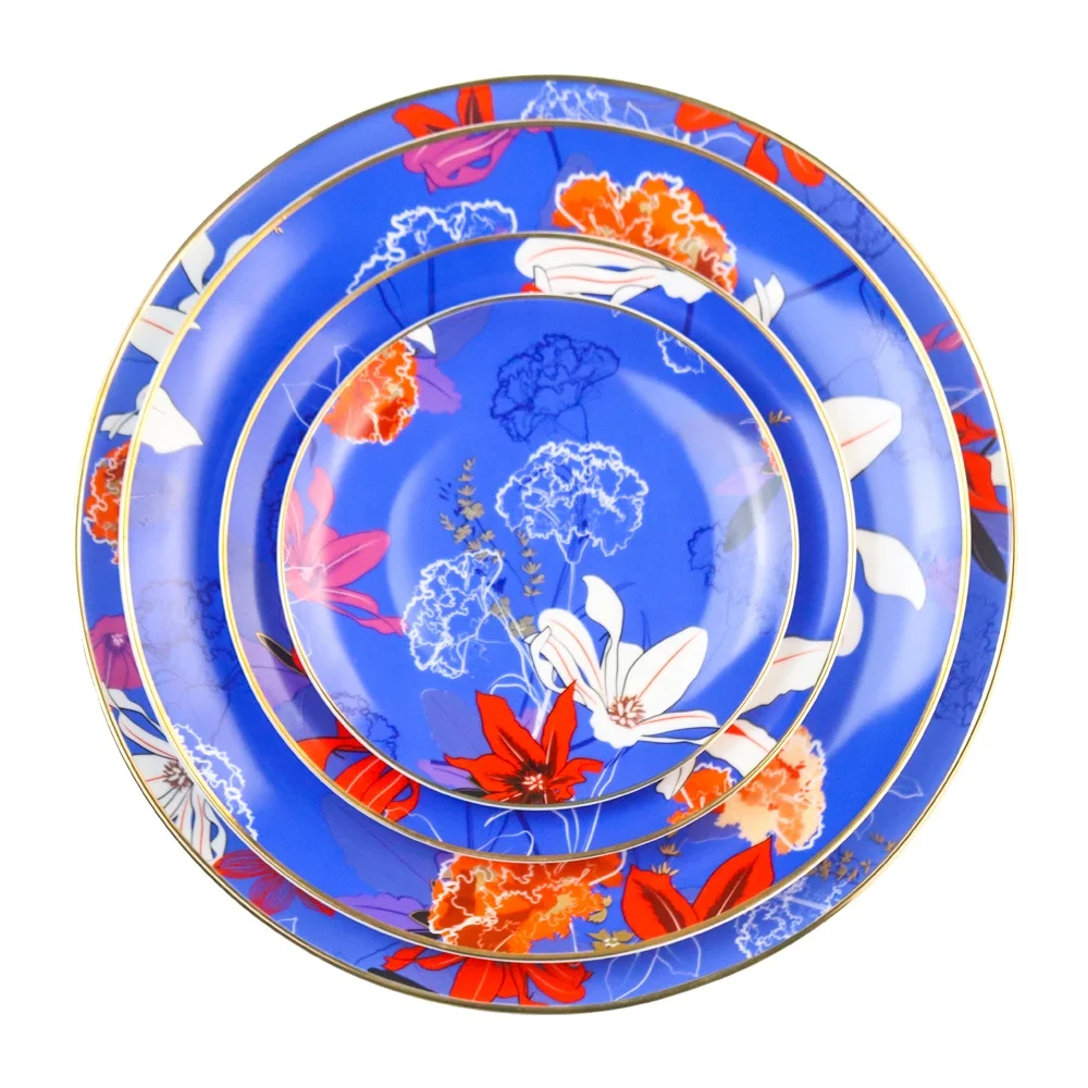 

Chunyu Wholesale plate sets restaurant wedding bone china ceramic dinnerware sets European