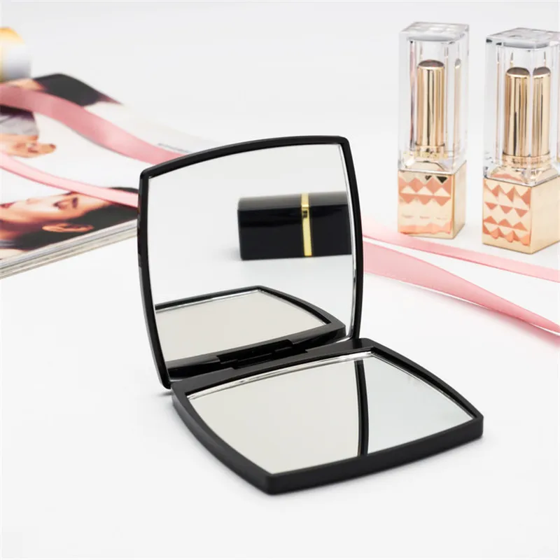 

Mini quare Shape Girl Double Sides Vanity Portable Pocket Makeup Mirrors, Black