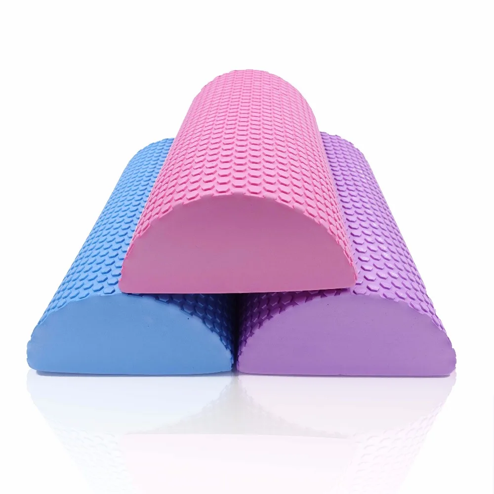 

China Manufacturer custom half black blue custom color premium dual angle yoga foam roller, Black/blue/pink/purple/green/or customized color