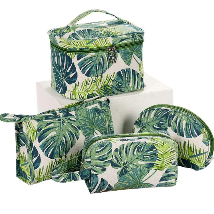 

Hot selling Travel printed Canvas cosmetic storage bag makeup case bag