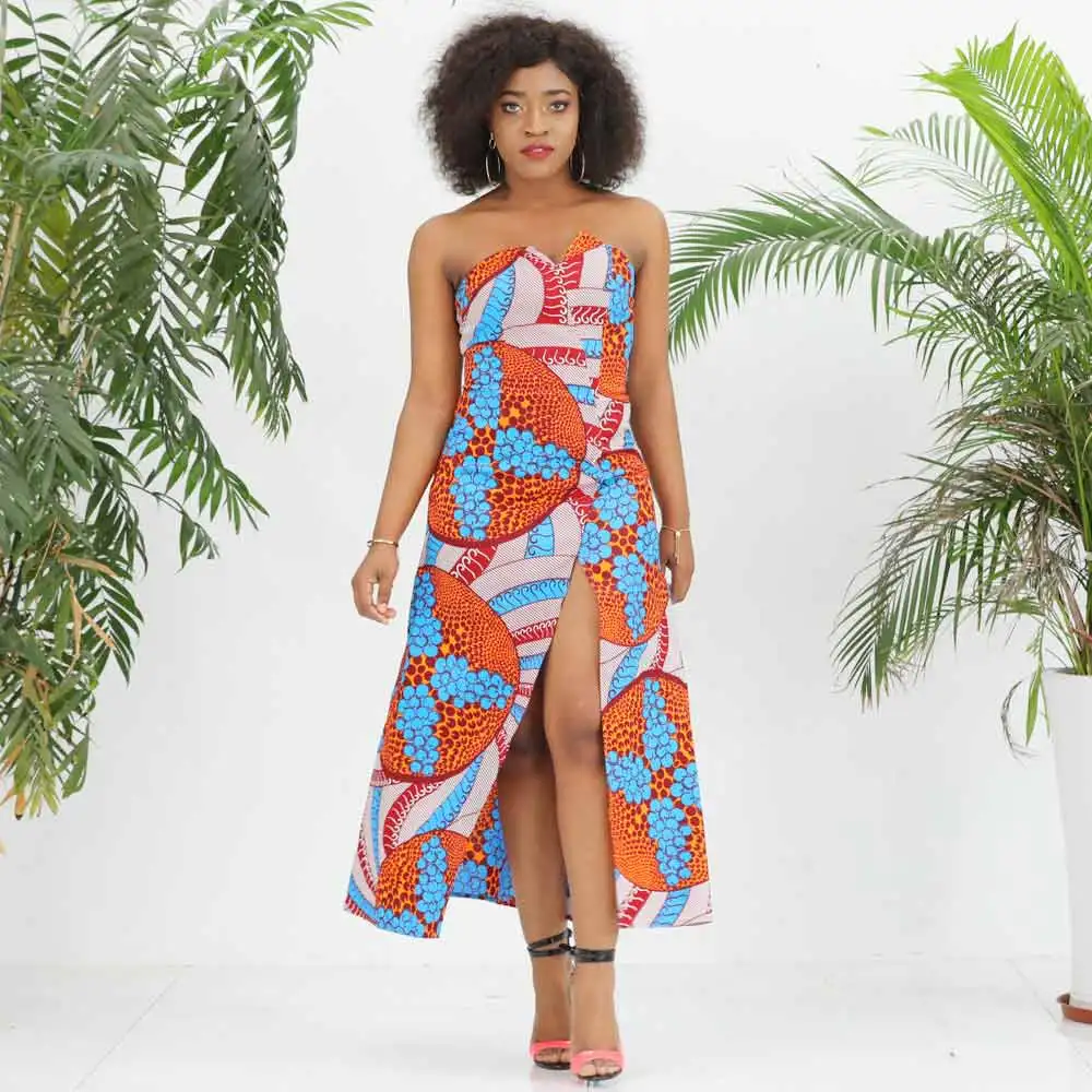 

2021 Plus Size Woman Dress African Dasgiki Print Pattern Women Sexy Off Shoulder Dresses, Customized color