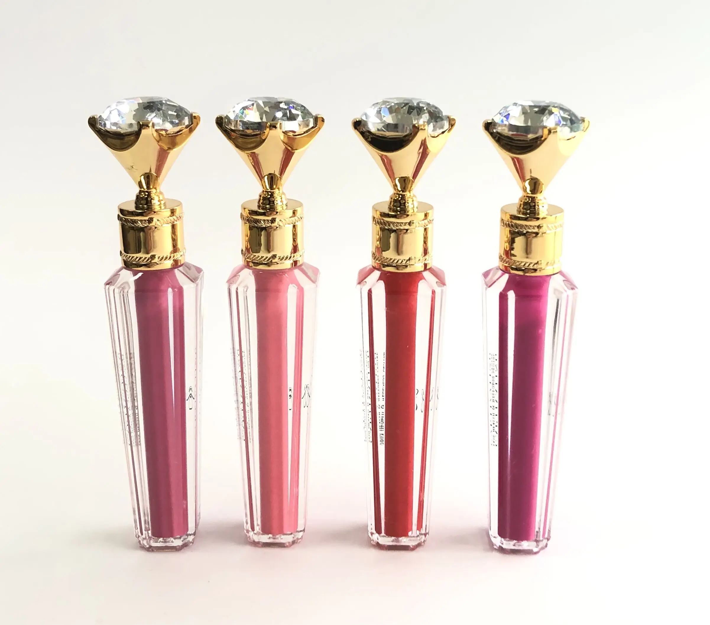 OEM Vegan Halal Certified Charming Gold Silver Lip Glaze Shimmer Diamond Shape Lip Gloss with Sunscreen Waterproof Private Label