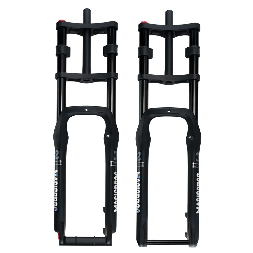MAGICBROS 20/26 Inch 4.0 Magnesium Alloy Air Suspension Double Crown Fat Bike Fork with 190mm Travel for MTB/Electric Bikes