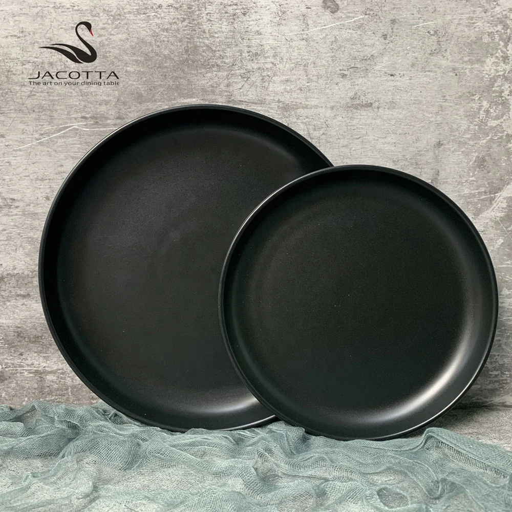 

JK ceramic wholesale cheap dishes sets restaurant hotel dinner plates round stoneware plate